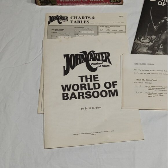 John Carter Warlord of Mars Role Playing Game 1979 SPI UNPUNCHED - Picture 6 of 14